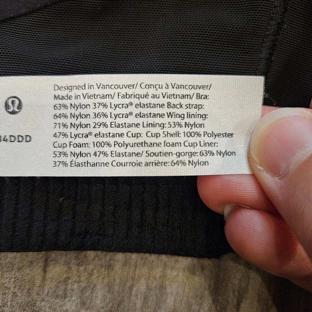 Lululemon Sports Bra Womens Size 34DDD Air Support High Impact Running Black - Picture 11 of 11